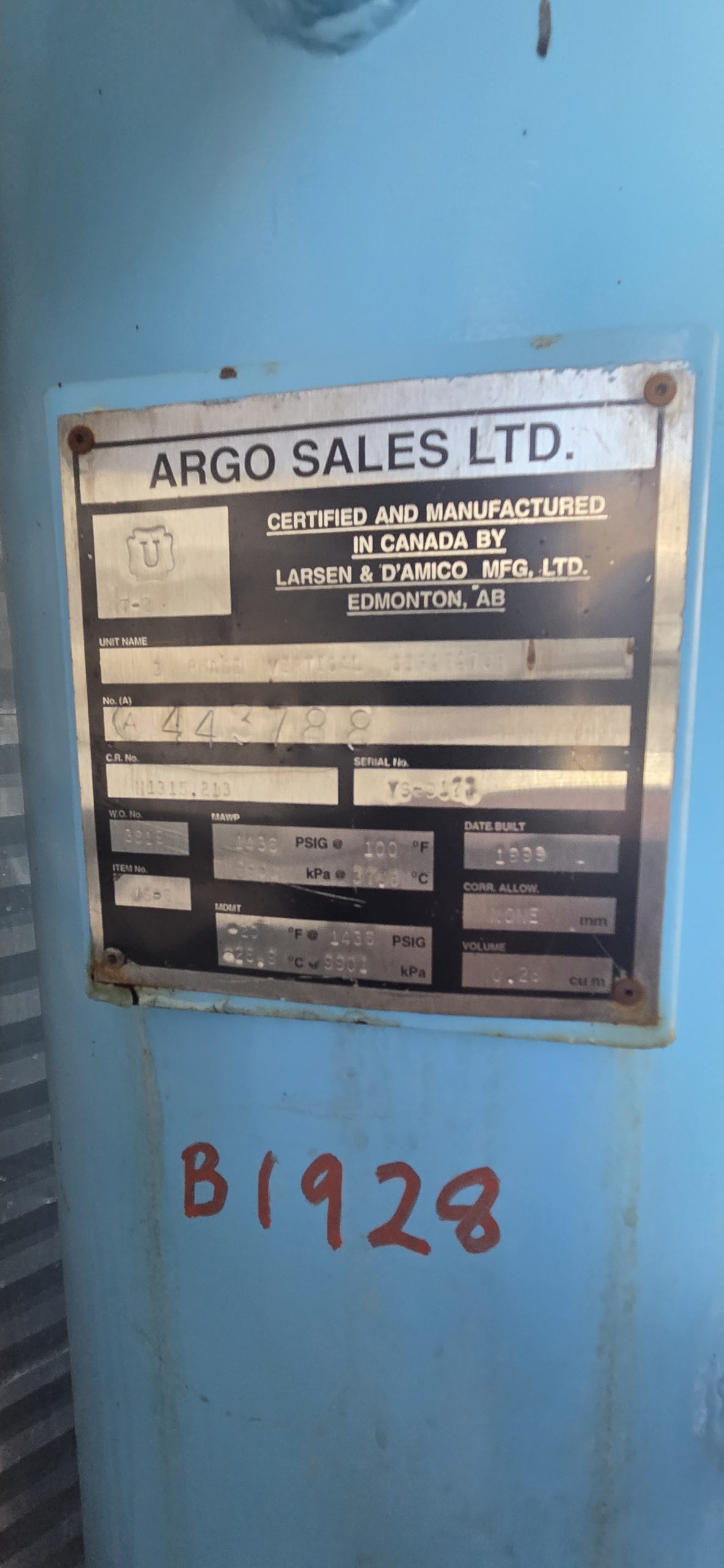 16" x 7'6" 1440psi Tank Separator Package - Image 7