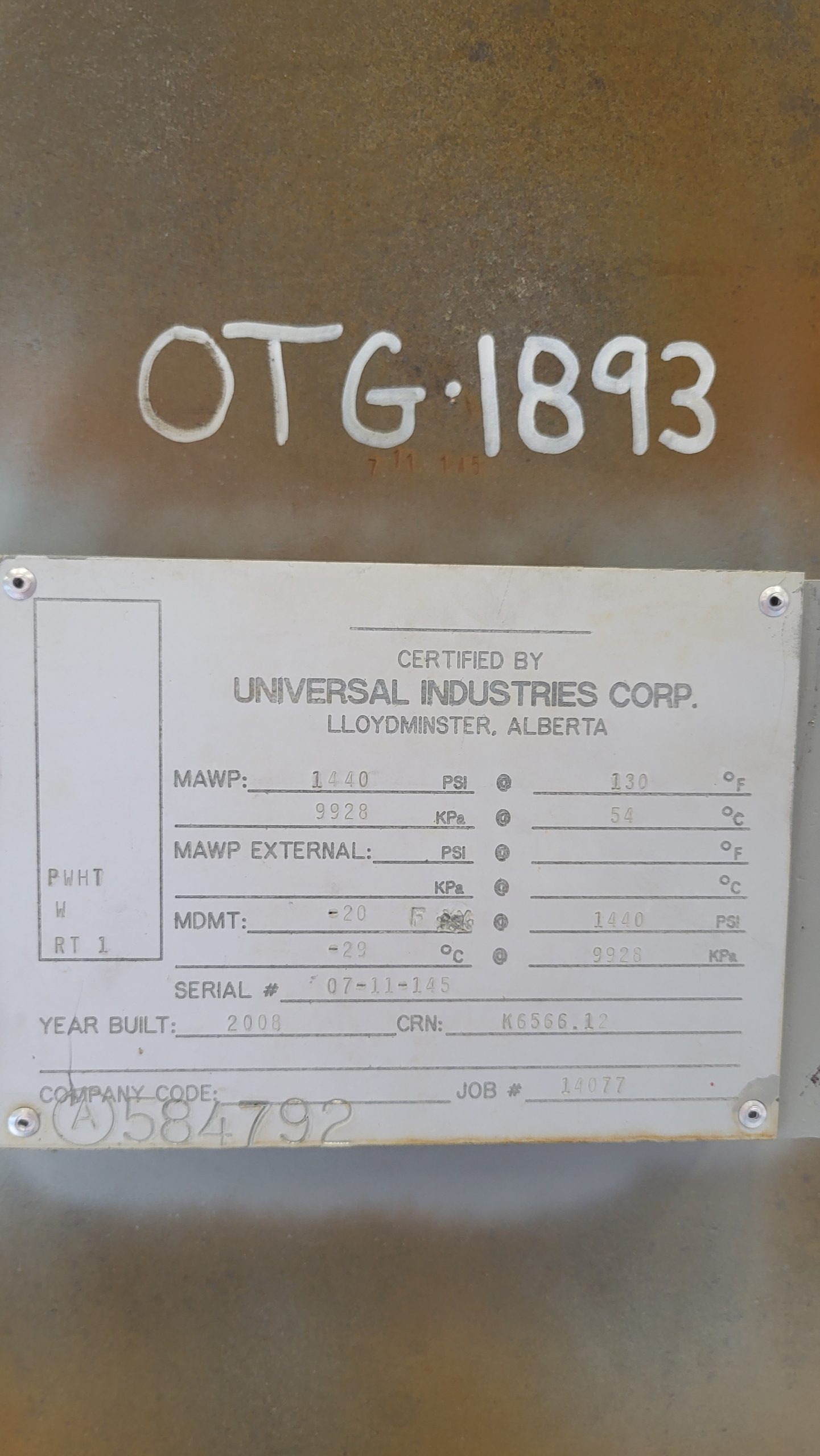 Sour 30 x 10' 1440psi Vertical Separator - Image 2