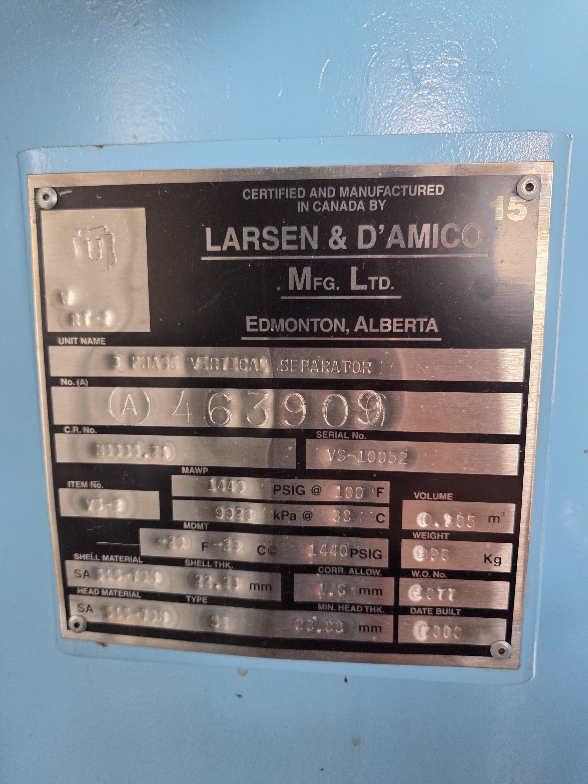 20 x 6'6 1440psi Separator cw 750 Lineheater Package - Image 5