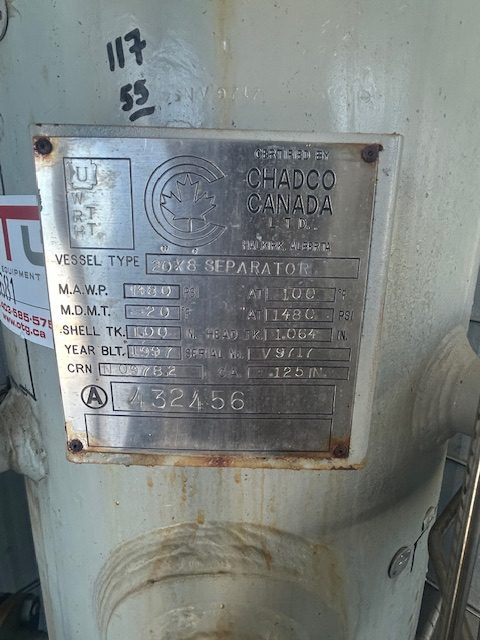 20" x 8' 1480 PSI Full Sour Separator Pacakge - Image 6