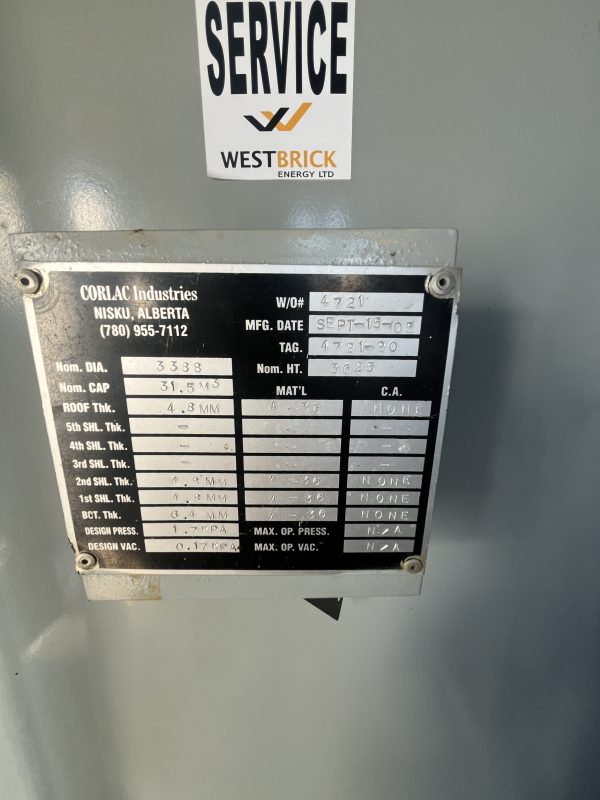 16" x 7'6' 1440psi Separator w/ 100bbl Tank Package - Image 3