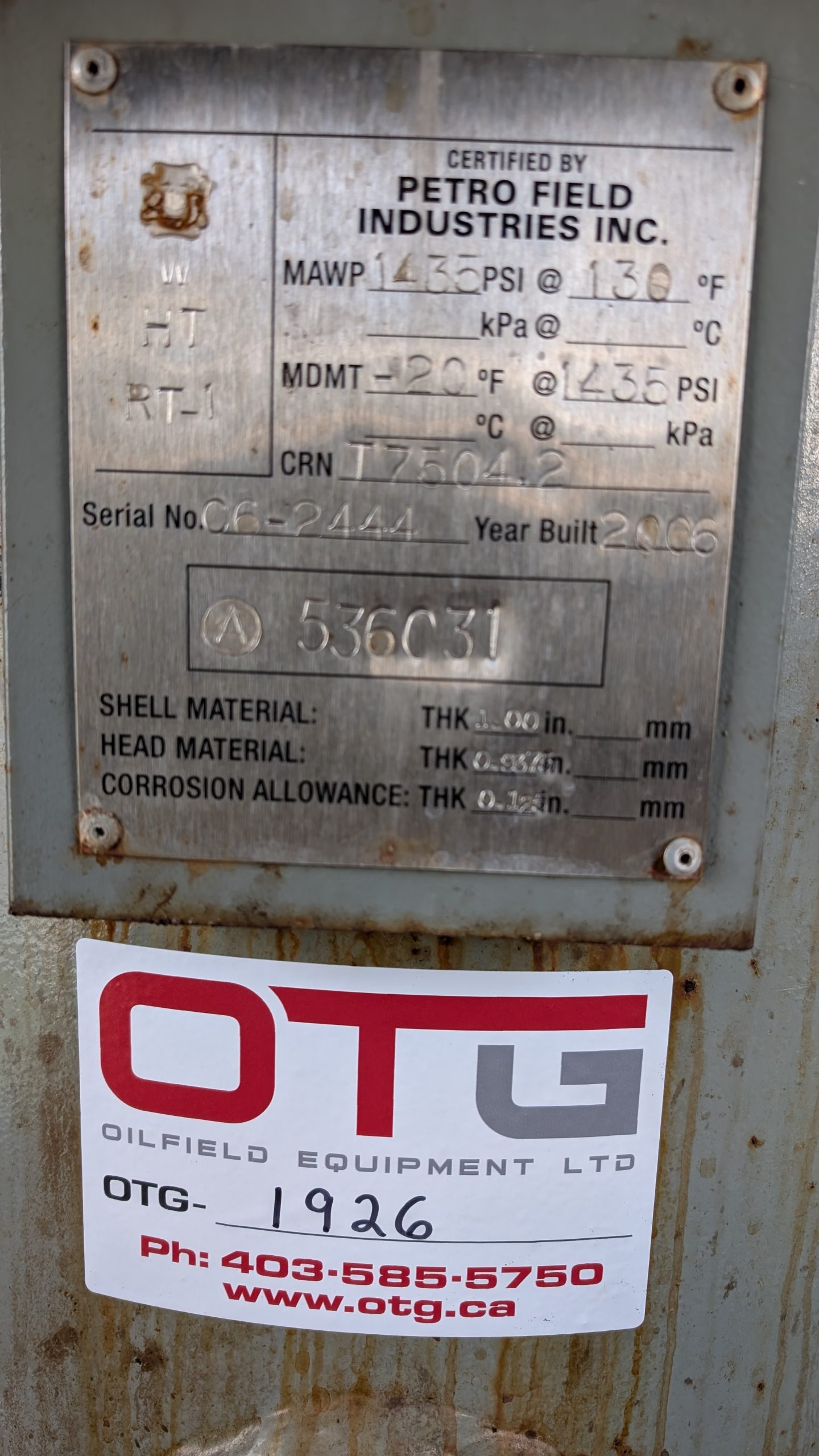 Sour 24 x 7'6 1435 psi Vertical Separator Package - Image 2