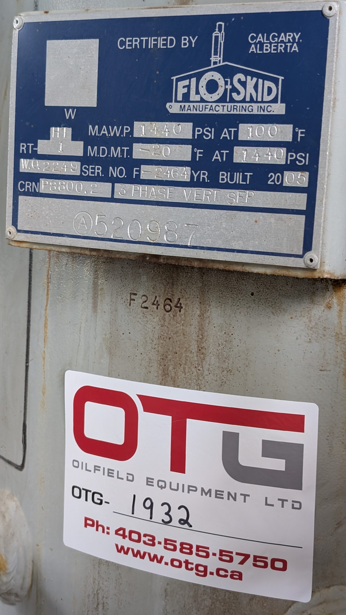 Sour 24 x 7'6 1440 psi Vertical Separator Package - Image 2